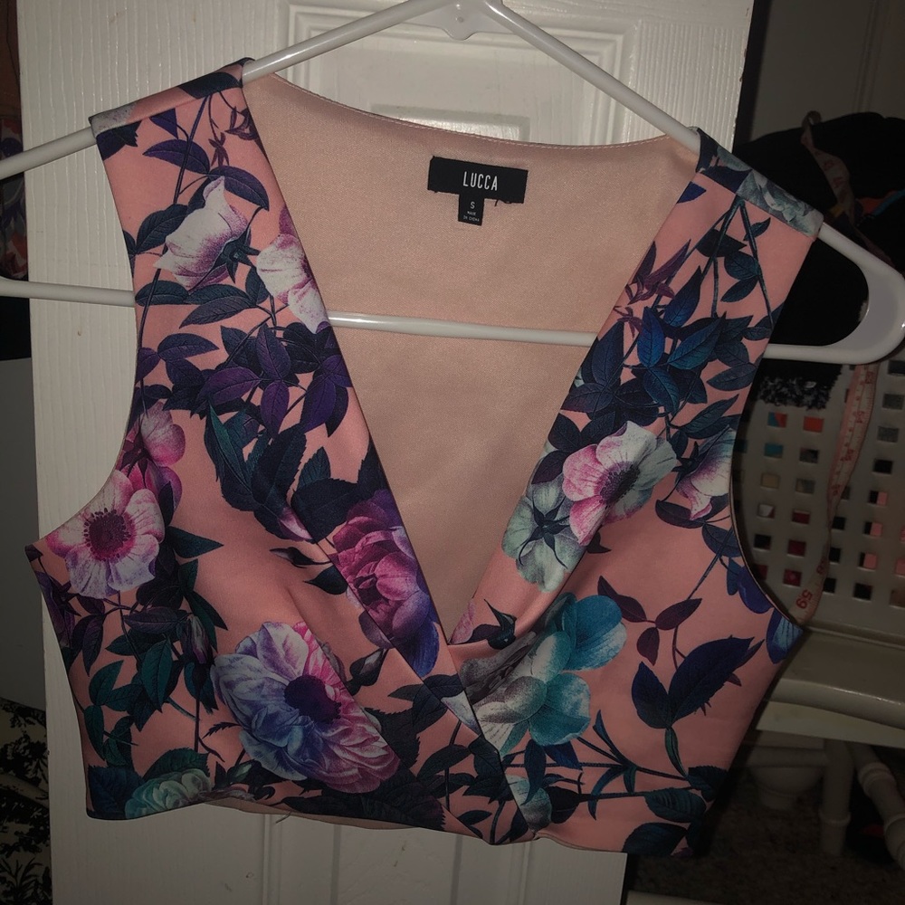 Lucca Small pink crop top urban outfitters